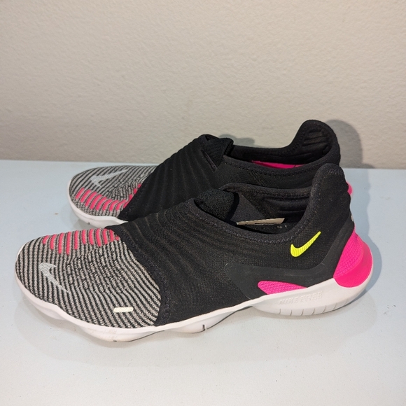 Nike Free RN Flyknit 3.0 Men's Size 8 US Pink Black Athletic Shoes - Picture 2 of 6